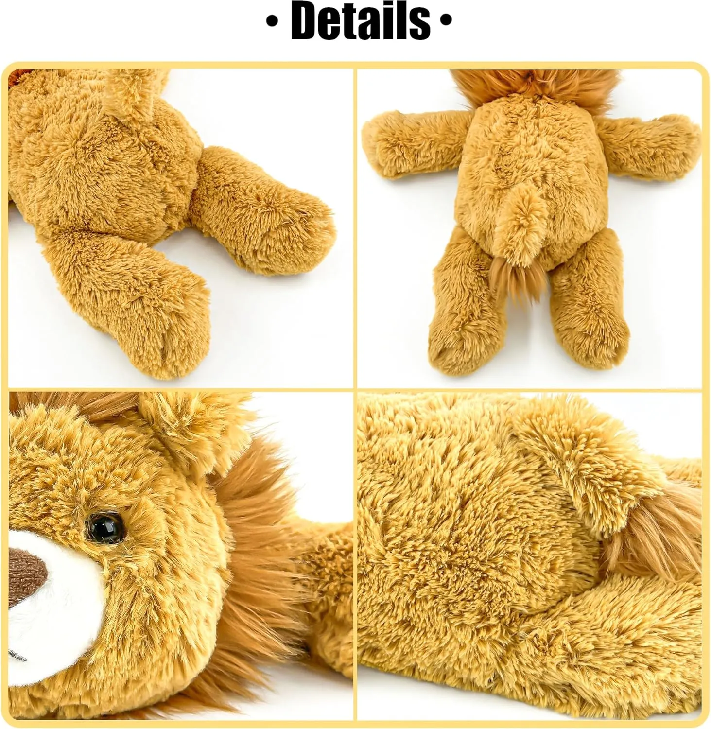 20" | 4 Pounds Weighted Stuffed Animals,Sensory Comfort Plush Throw Pillow Toy, Soft for Home & School, Kawaii Plushies Hugging Toy Gifts for Kids & Adults (Lion, 20 inch 4 Pounds)