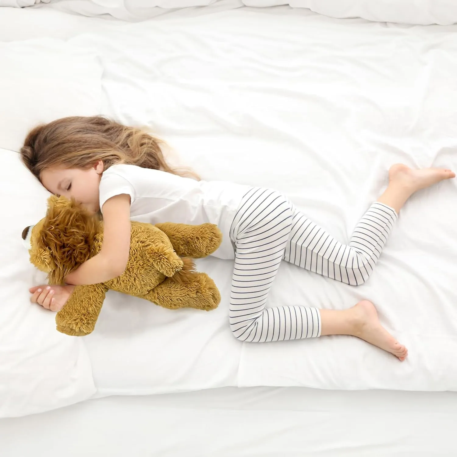 20" | 4 Pounds Weighted Stuffed Animals,Sensory Comfort Plush Throw Pillow Toy, Soft for Home & School, Kawaii Plushies Hugging Toy Gifts for Kids & Adults (Lion, 20 inch 4 Pounds)