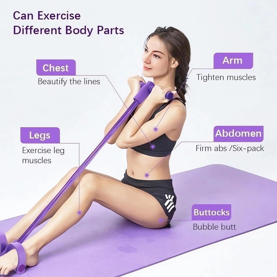 21 Fitness Resistance Bands-4 Tube Pedal Ankle Puller 2025 Upgrade Stretch Bands for Exercise Sit Up Exercise Equipment AB Training Auxiliary Device Workout Equipment for Women Men