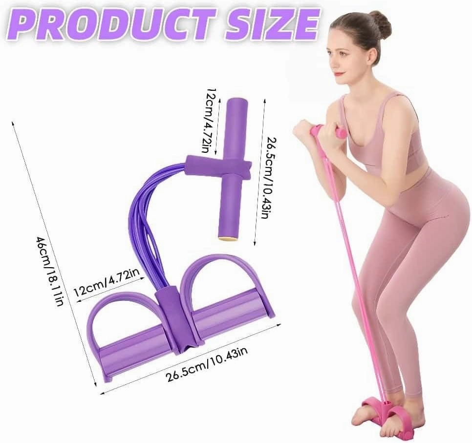 21 Fitness Resistance Bands-4 Tube Pedal Ankle Puller 2025 Upgrade Stretch Bands for Exercise Sit Up Exercise Equipment AB Training Auxiliary Device Workout Equipment for Women Men
