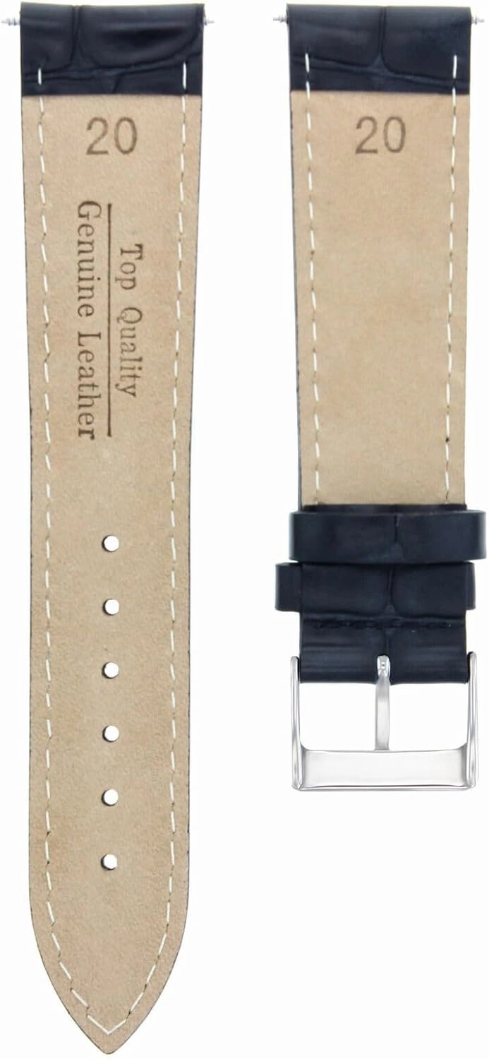 21mm Genuine Leather Watch Band Strap Compatible with Longines Watch