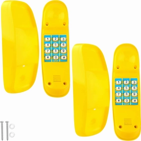 2 Pack Swingset Phone Toys Playground Swing Set Telephone Plastic Pretend Play Telephone with Numeric Key for Kids Outdoor Playground Treehouse Accessories (Yellow)
