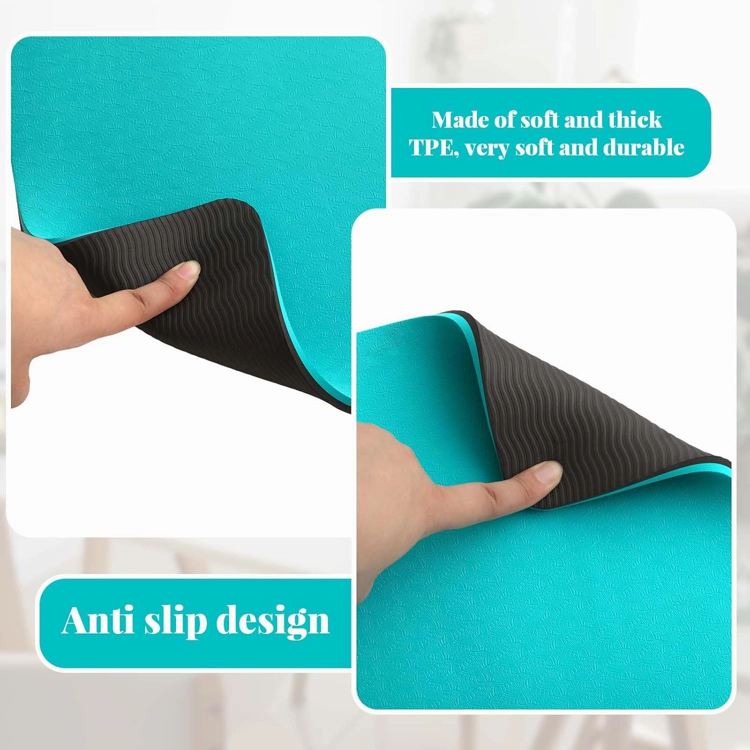 2 Pcs Sewing Machine Muffling Mat Pedal Sewing Mat Reduce Vibrations Noise No Slip Machine Accessories for Quilting(15'' X 20'' and 9'' X 14'',Blue, Black)