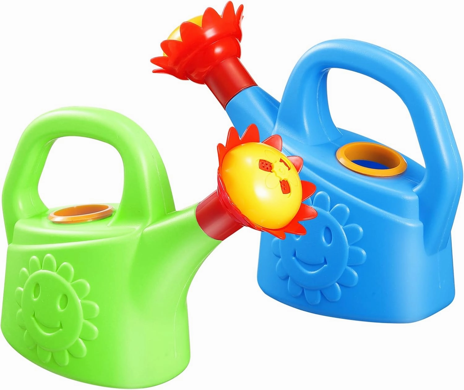 2pcs Watering Can Toys Sun Flower Cartoon Watering Kettles Toy Garden Watering Can Plastic Watering Bucket Plant Sprinkling Can for (Random Color)