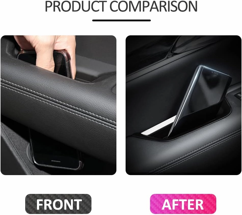 2pcs XT5 Front Side Door Handle Storage Box Holder Upgraded Door Armrest Organizer for Cadillac XT5 2023 2022 2021 2020 2019 2018 2017