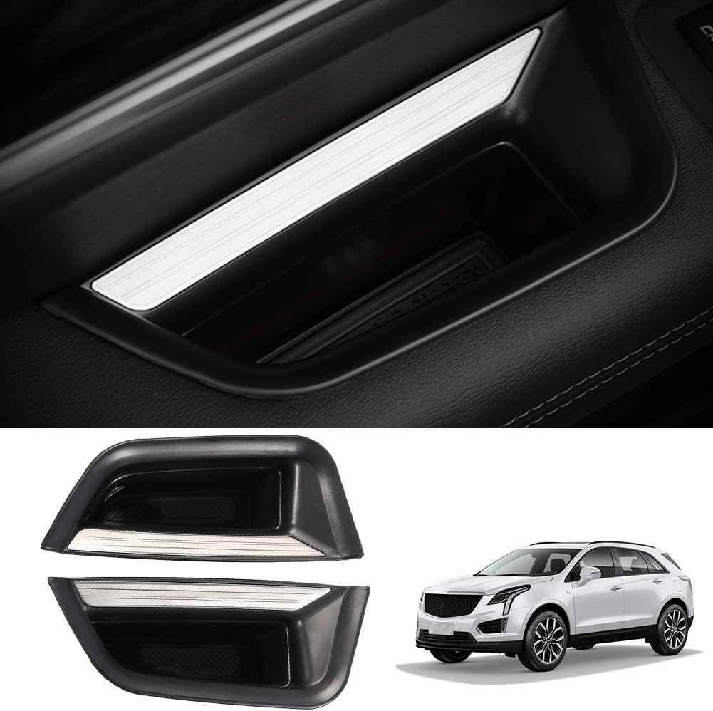 2pcs XT5 Front Side Door Handle Storage Box Holder Upgraded Door Armrest Organizer for Cadillac XT5 2023 2022 2021 2020 2019 2018 2017