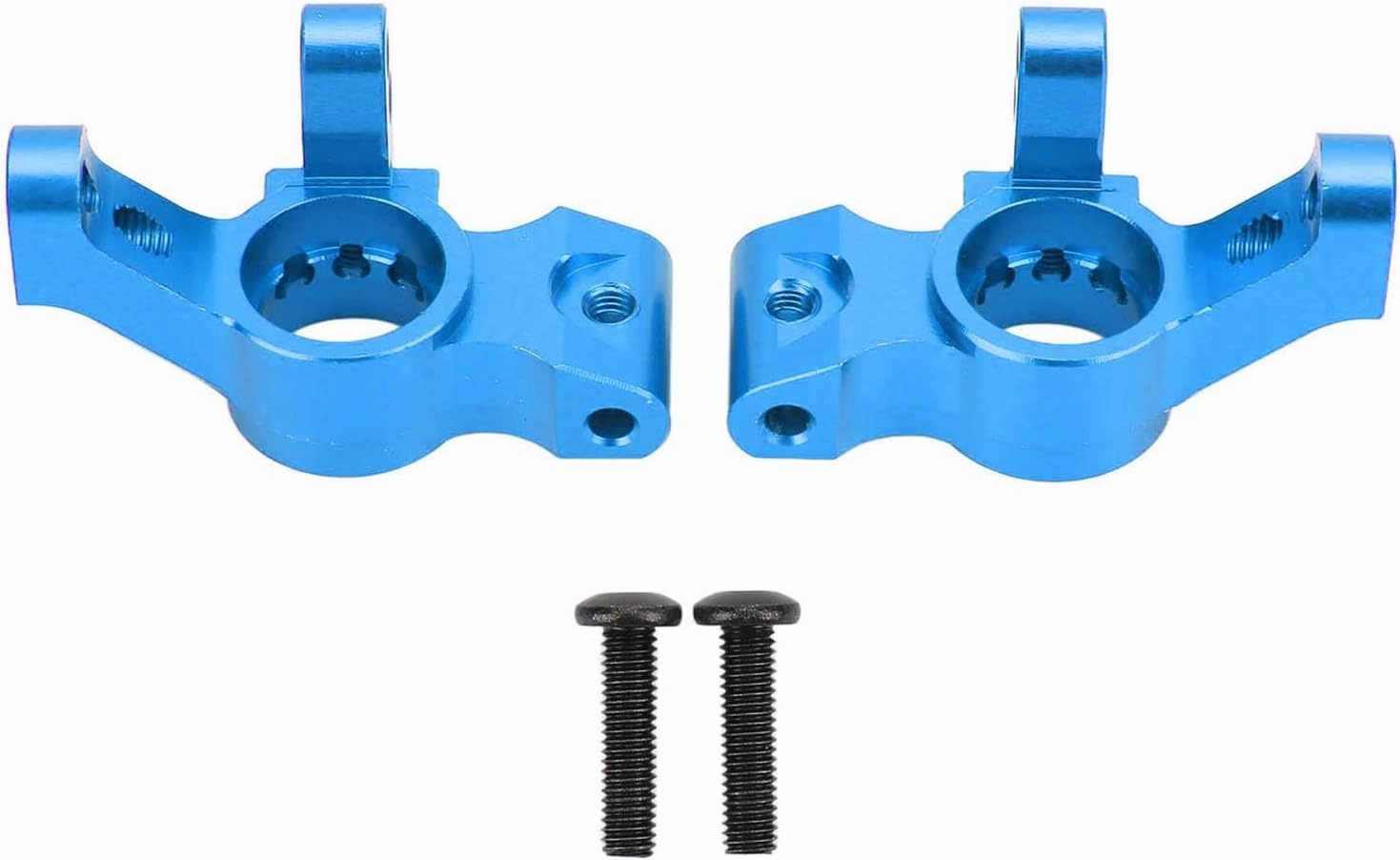 2PcsRC Rear Hub Bracket, Metal Aluminum Alloy Rear Steering Arm Hub Carrier for Traxxas 4-Tec 2.0 3.0 1 to 10 RC Car Upgrade Parts Accessories (Blue)