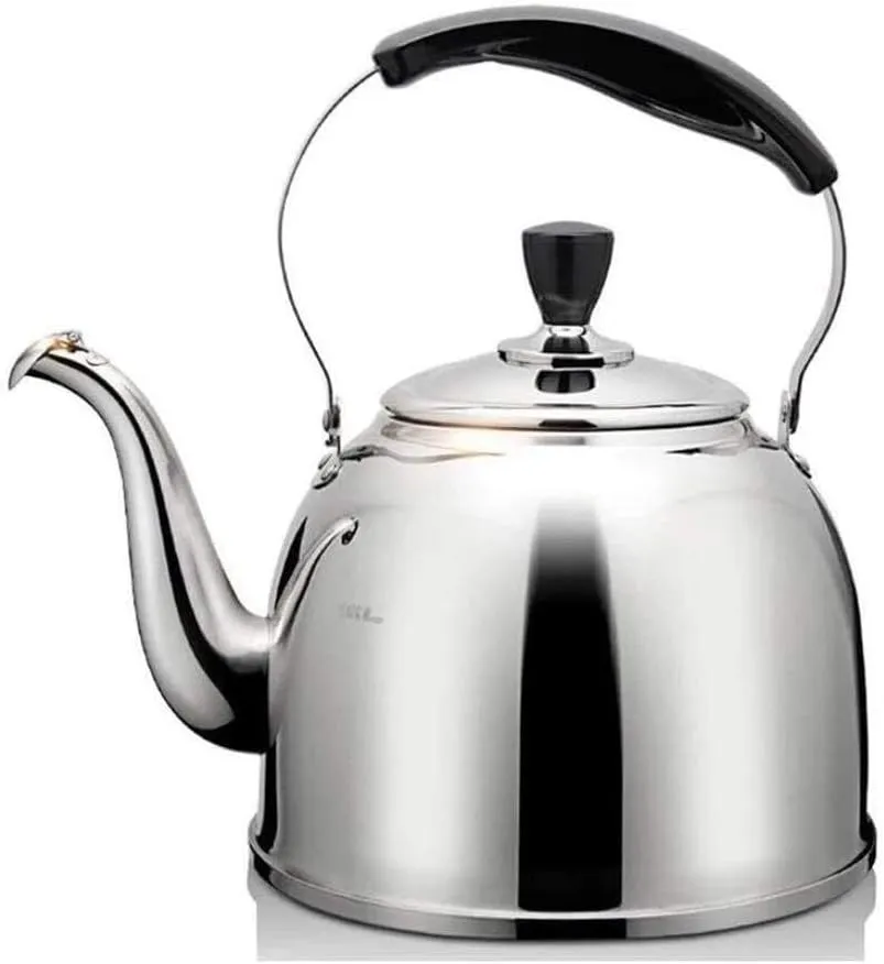 304 Stainless Steel Tea Kettle, 1.5L Stovetop Teapot with Ergonomic Handle and Thick Bottom for Quick Boil