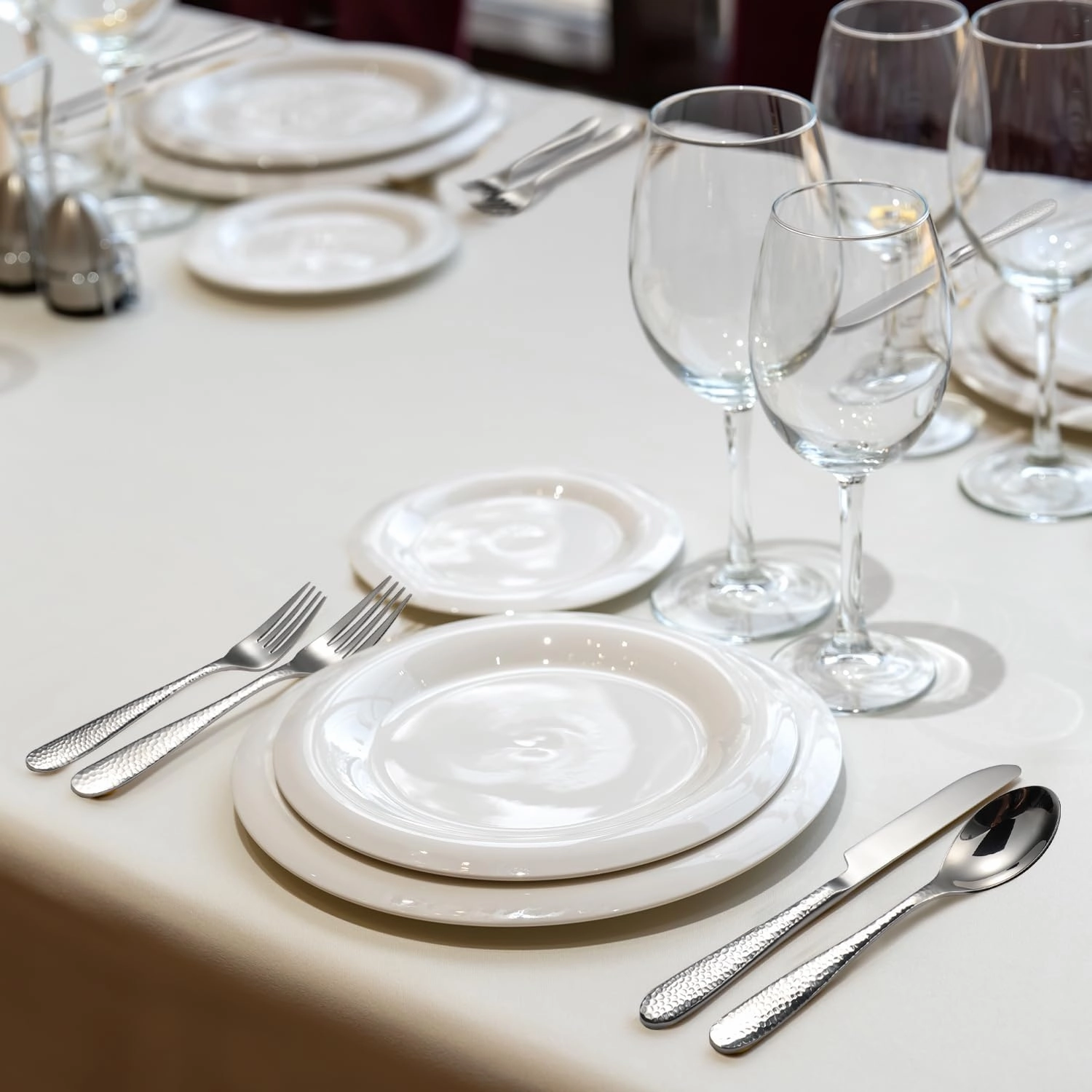 30 Piece Hammered Silverware Set For 6, FIWAREX 18/10 Stainless Steel Flatware Set with Textured Handle, Sturdy and Heavy Cutlery Set, Mirror Polished Dinner Knives, Forks, Spoons, Dishwasher Safe
