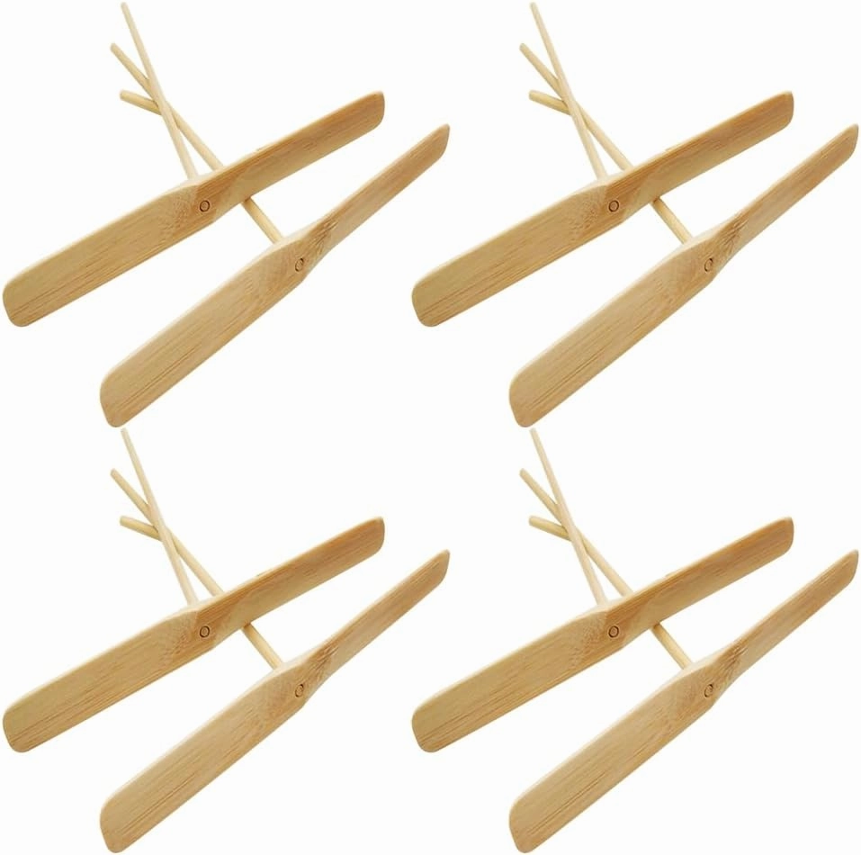 30Pcs Wood Dragonfly,Bamboo Dragonfly Plastic Bamboo-Copter Hand Rub DIY Propeller for Adults