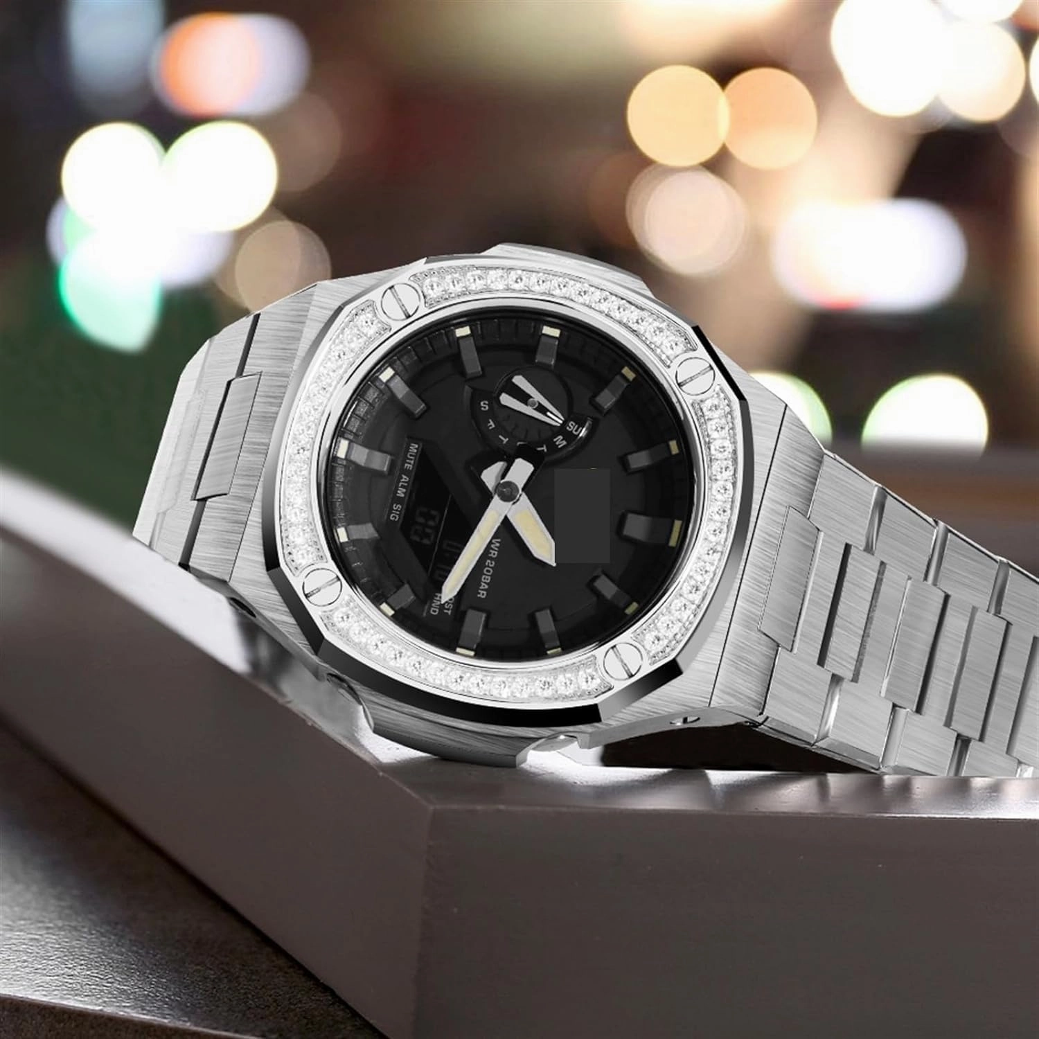 316L Stainless Steel Watch Case And Watch Band，For GA2100 Upgrade Modification Kit Integrated Bracelet Steel Strap with Clasp Watch Accessories