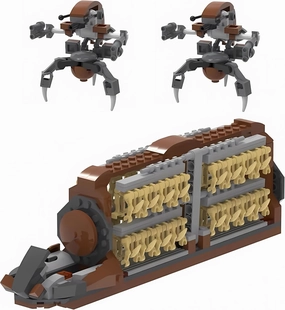 32 Pieces Battle Soldiers Army Clanker Platoon Attack Craft Building Kit with 2 Droidekas Action Figures Building Blocks Set, Toys Gifts for Boys Kids (537 Pieces)