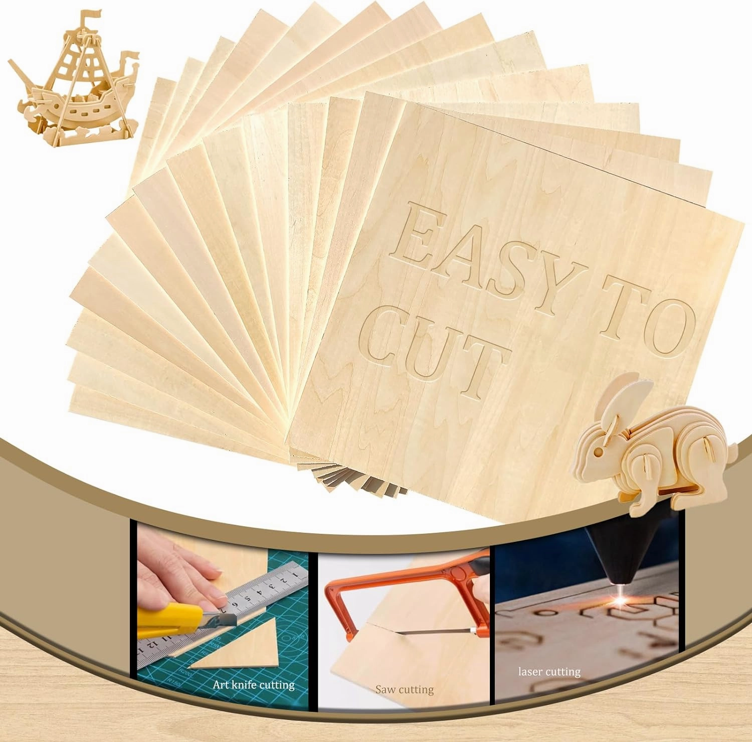 36 Pack Basswood Sheets,12"x12"x1/8" 3mm Basswood Plywood,Craft Wood,Unfinished Wood,for DIY Ornaments and Model Engraving, Wood Burning, Architectural Models, Drawing、Wood for Laser Cutting