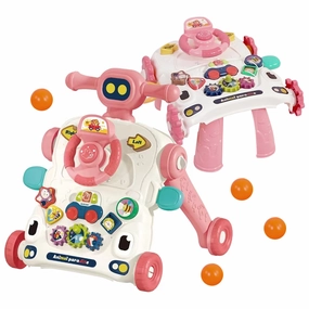 3 in 1 Baby Walker - Sit to Stand Push Walker Activity Center for Newborn to Toddler