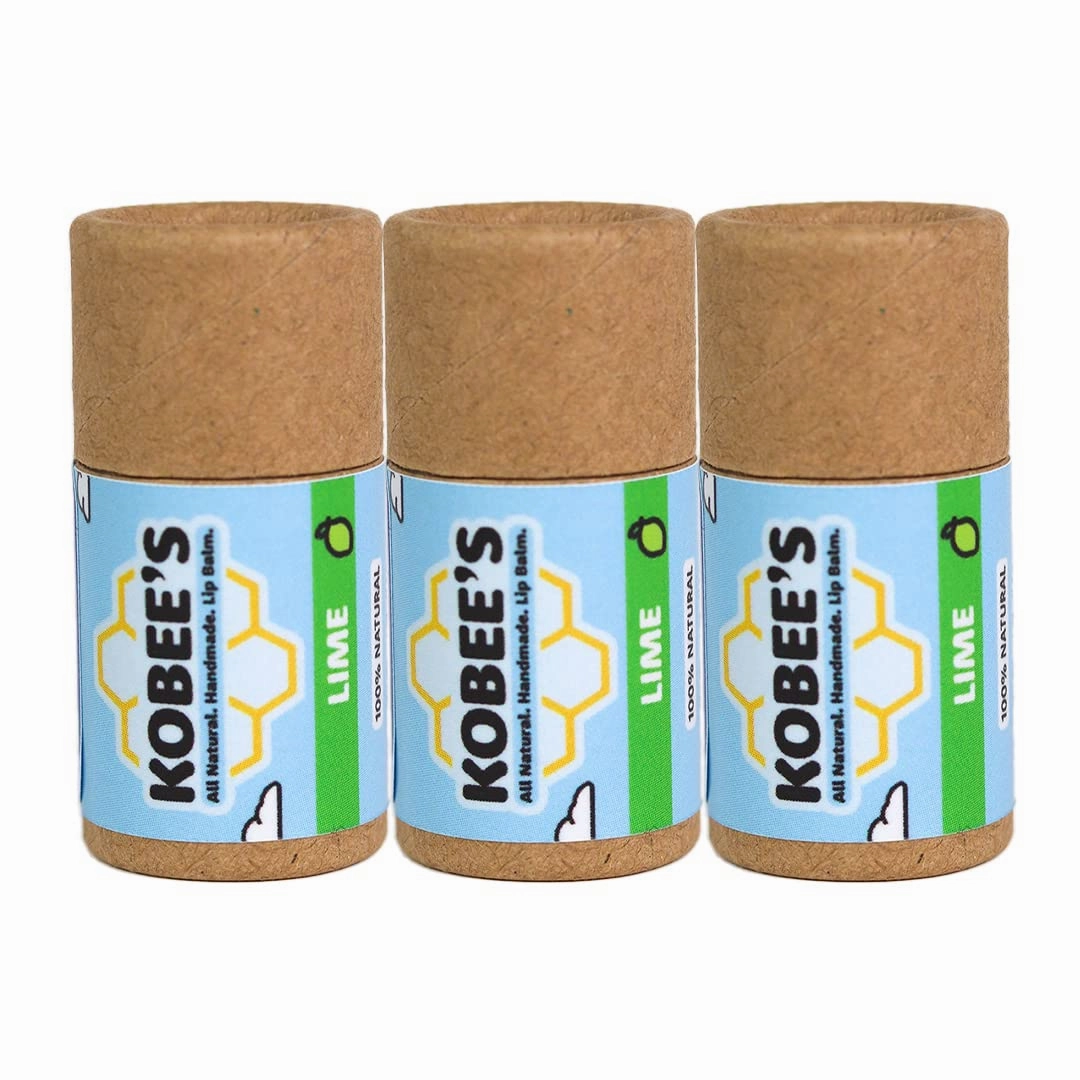 3 pack - Kobeesco Lip Balm, Lip Moisturizer, Lip Cure, Lip Balm, Chapstick (Lime)