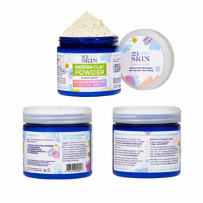 3 SKIN Matcha Green Tea Powder Face Mask with Kaolin Clay - Organic Anti-Aging Antioxidants   DIY Facial Scrub and Pore Cleanser - Absorb Oils and Impurities - 0.88 oz (115 g)