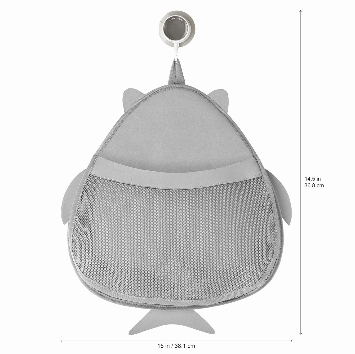 3 Sprouts Hanging Bath Toy Holder for Bathtub - Storage Caddy with Baby Organizer - Shower & Bath Tub Toy Storage Basket, Shark