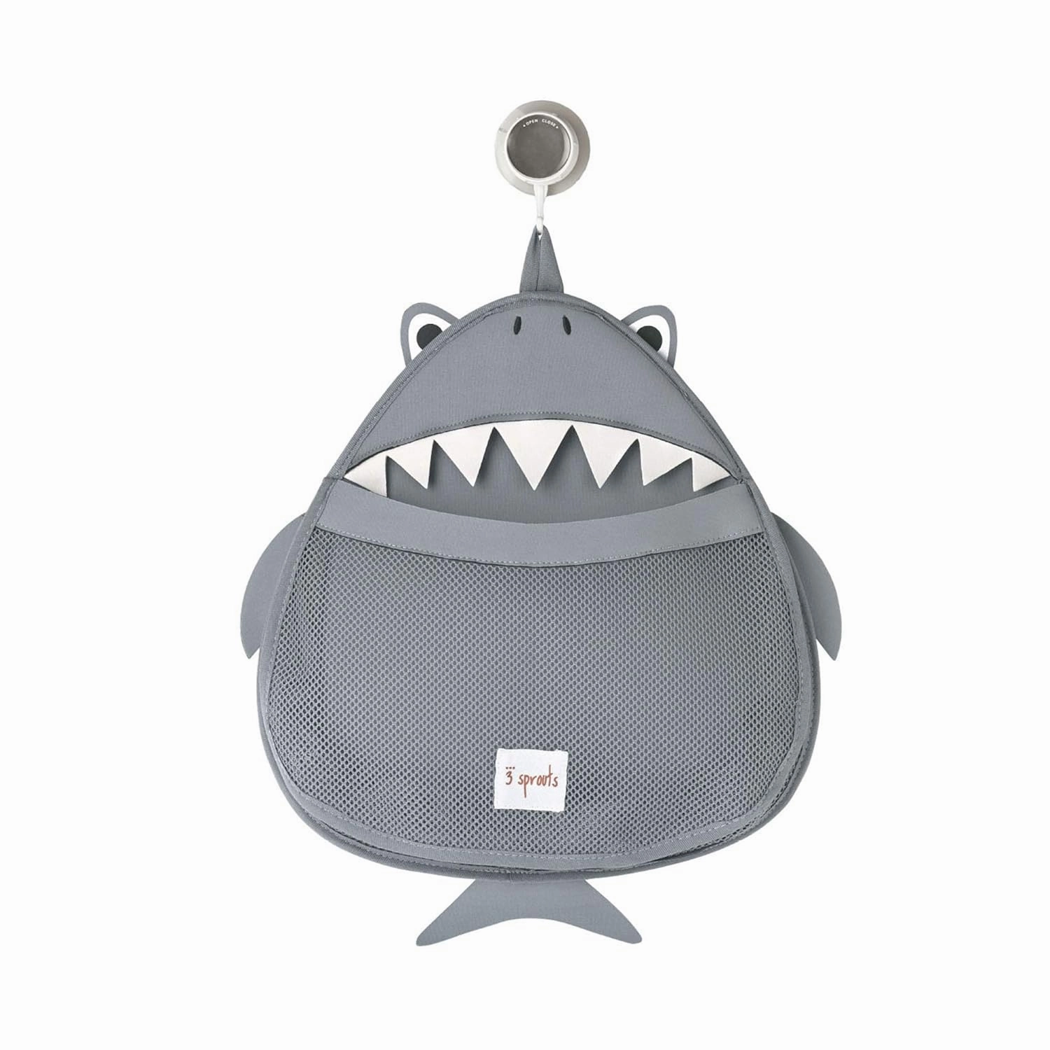 3 Sprouts Hanging Bath Toy Holder for Bathtub - Storage Caddy with Baby Organizer - Shower & Bath Tub Toy Storage Basket, Shark
