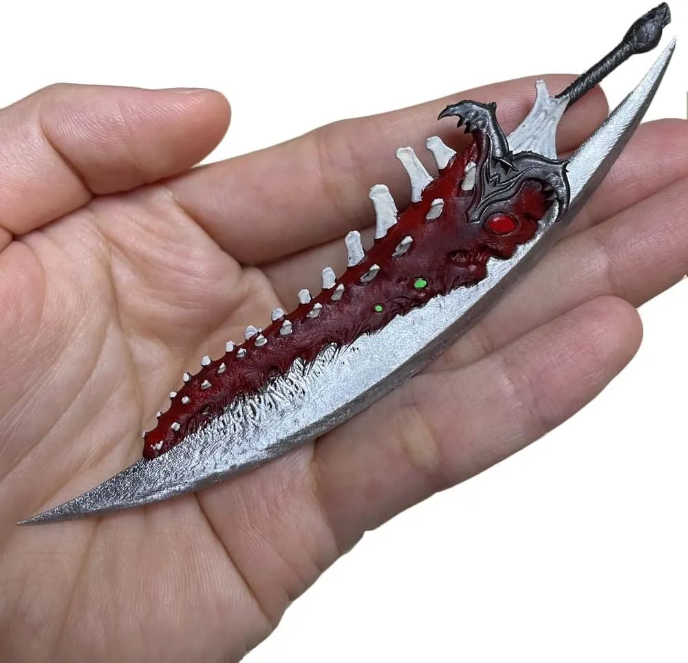 3D Hand-Painted Custom 1/12 Scale Devil Sword Weapon Model for 6" Action Figure Accessory