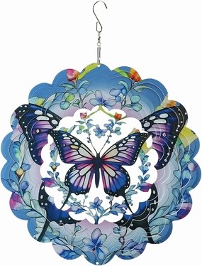 3D Butterfly Wind Spinner for Garden Decor, 12 Inch Metal Windmill, Hanging Wind Sculpture for Yard, Patio, Outdoor