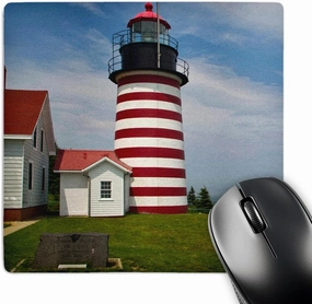 3dRose West Quoddy Head Lighthouse State Park, Maine - US20 CHA0034 - Mouse Pad, 8 by 8 inches (mp_90625_1)