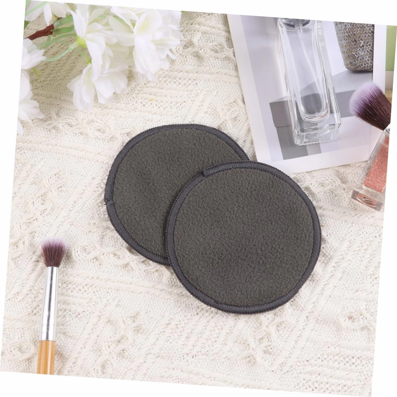 3sets Facial Cleansing Pads Soft Makeup Removal Towel Powder Puff Ideal for Beauty Care 10pcs*3