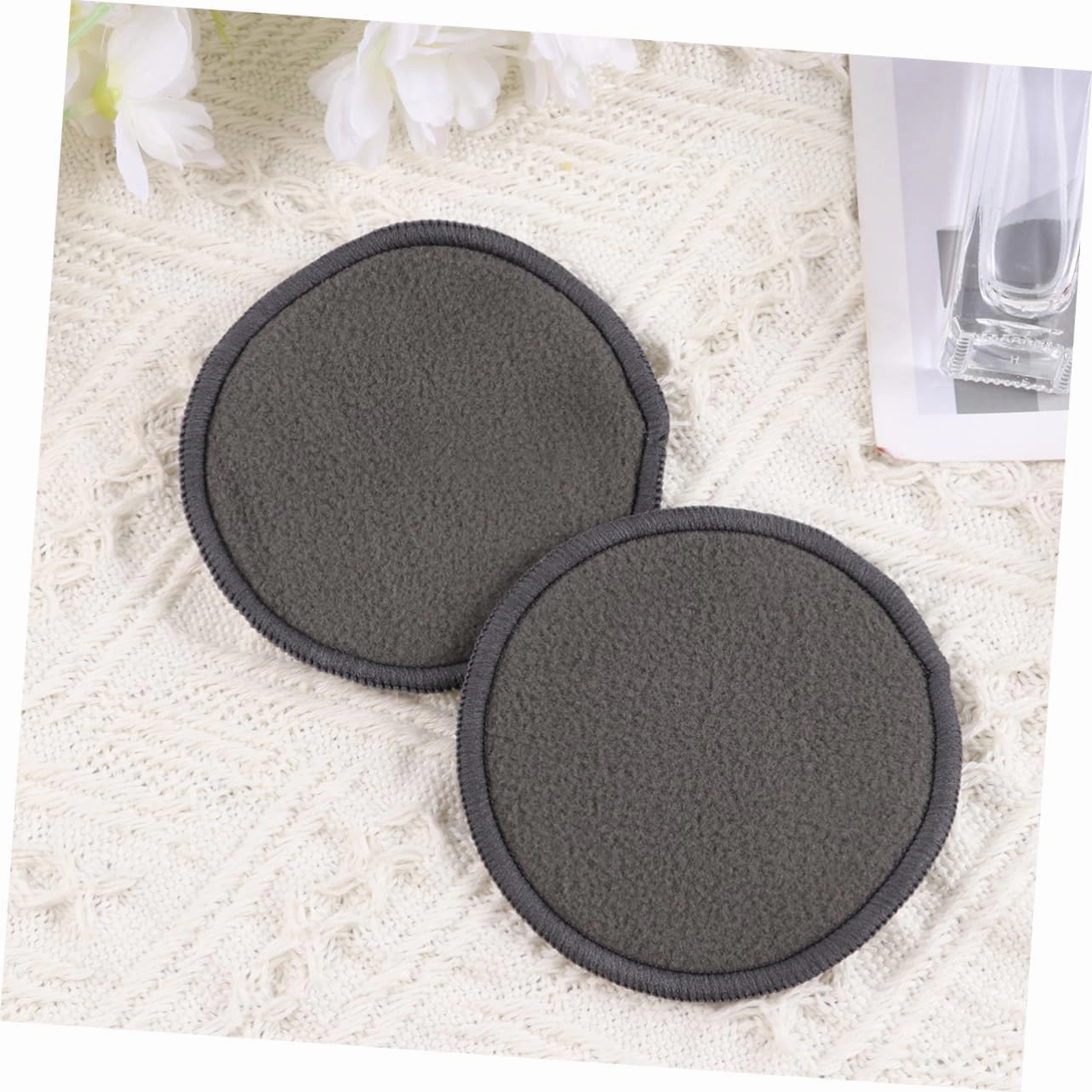 3sets Facial Cleansing Pads Soft Makeup Removal Towel Powder Puff Ideal for Beauty Care 10pcs*3