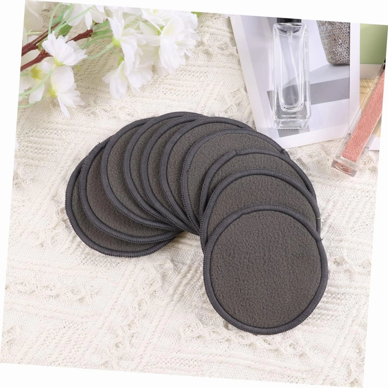 3sets Facial Cleansing Pads Soft Makeup Removal Towel Powder Puff Ideal for Beauty Care 10pcs*3