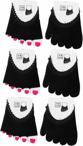 3sets Half Palm Women's Socks Full Finger Soft Breathable Elastic Comfortable Suitable for High-heeled Shoes Seasons 2pairs*3