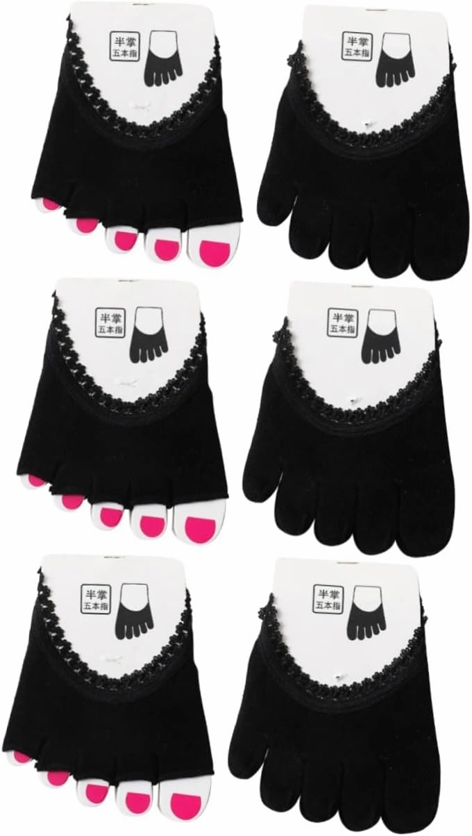 3sets Half Palm Women's Socks Full Finger Soft Breathable Elastic Comfortable Suitable for High-heeled Shoes Seasons 2pairs*3