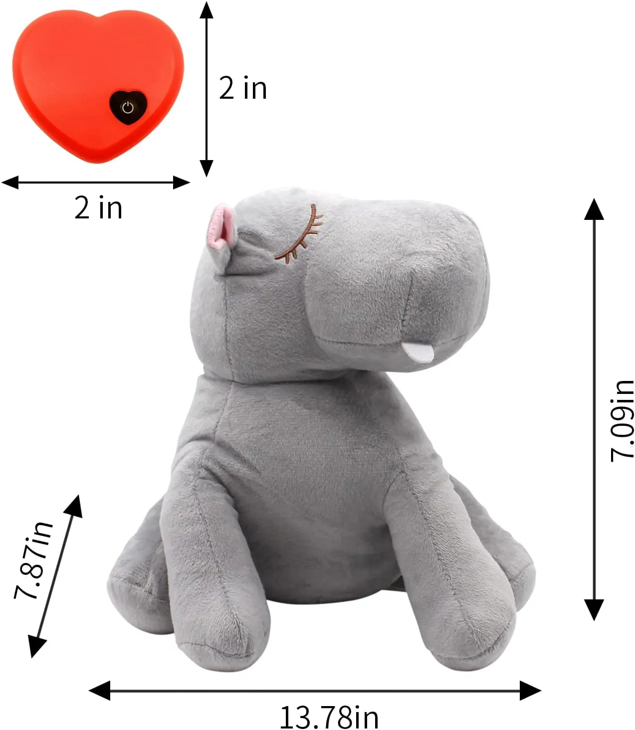 3T group Heartbeat Puppy for Dogs Heartbeat Toy Sleep Aid,Stuffed Animal with Heartbeat for Puppies,Dog Toys Anxiety Relief,Heartbeat Pillow Plush Calming Puppy Toys(Gray)