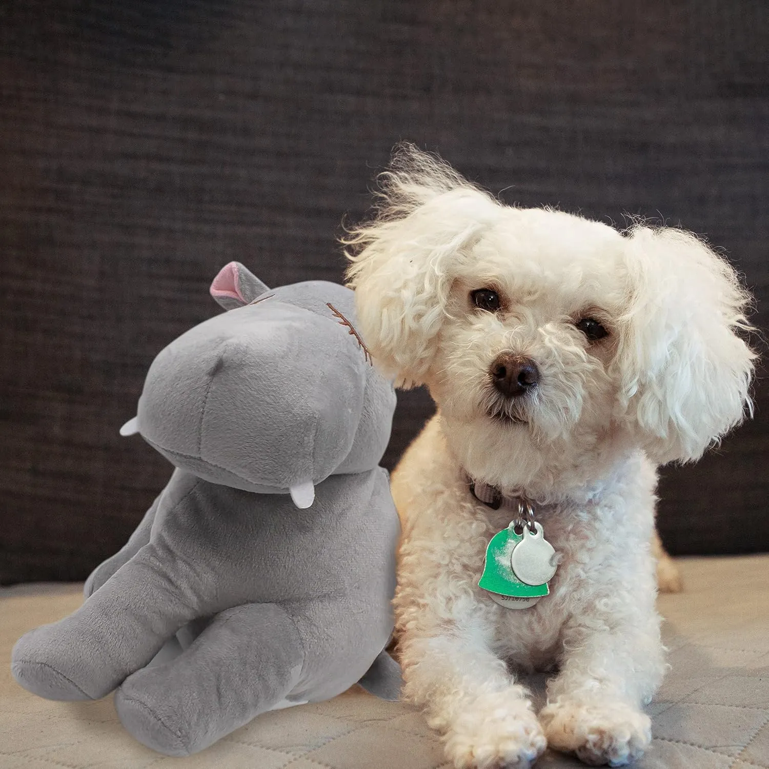 3T group Heartbeat Puppy for Dogs Heartbeat Toy Sleep Aid,Stuffed Animal with Heartbeat for Puppies,Dog Toys Anxiety Relief,Heartbeat Pillow Plush Calming Puppy Toys(Gray)