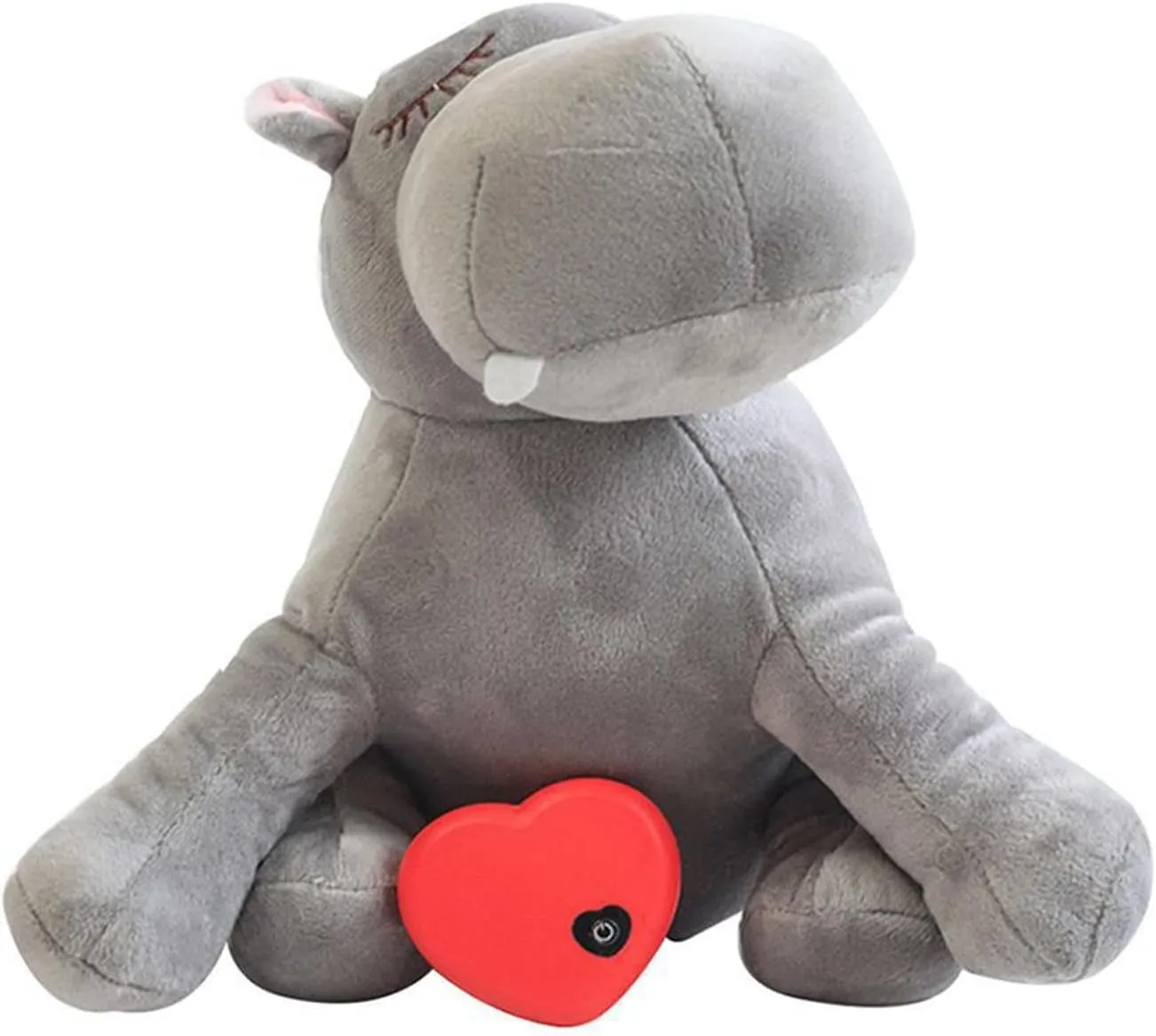 3T group Heartbeat Puppy for Dogs Heartbeat Toy Sleep Aid,Stuffed Animal with Heartbeat for Puppies,Dog Toys Anxiety Relief,Heartbeat Pillow Plush Calming Puppy Toys(Gray)