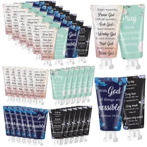 48 Pcs Christian Hand Cream Bulk for Women Mothers Day Church Gifts in Bulk Bible Travel Hand Lotion for Dry Hands Bible Verse Hand Lotion for Mom Grandma Holiday mothers day Gift