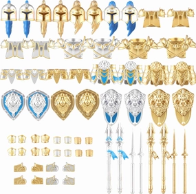 48 PCS Medieval Weapons Pack for Mini Stormwind Soldiers Knights Figures Ancient Kingdom Military Soldier Castle Armory Building Block Accessories
