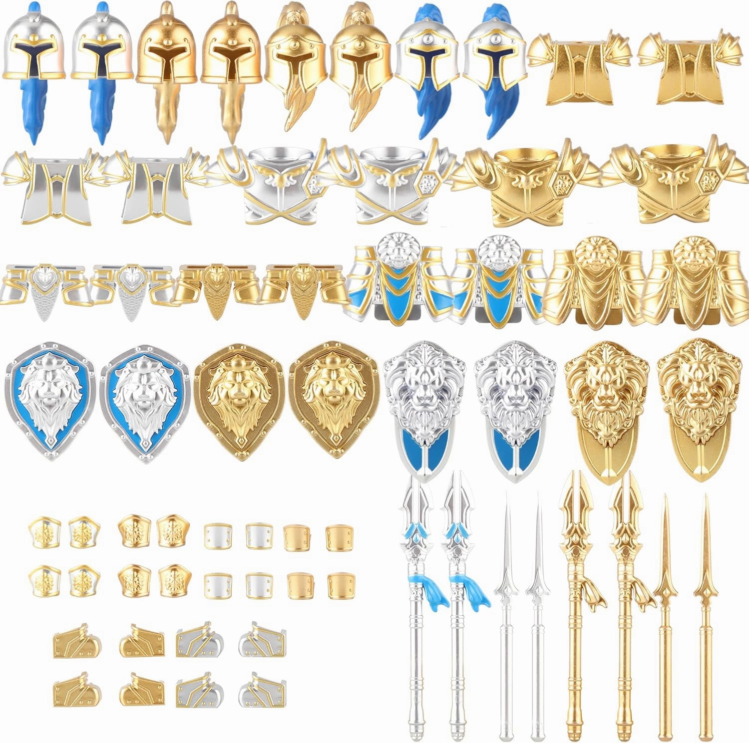48 PCS Medieval Weapons Pack for Mini Stormwind Soldiers Knights Figures Ancient Kingdom Military Soldier Castle Armory Building Block Accessories