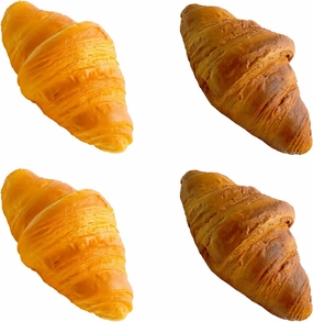 4 Pcs Artificial Croissant Rolls Simulation PU Fake Bread Realistic Food Bread Decoration Model Kitchen Photo Props