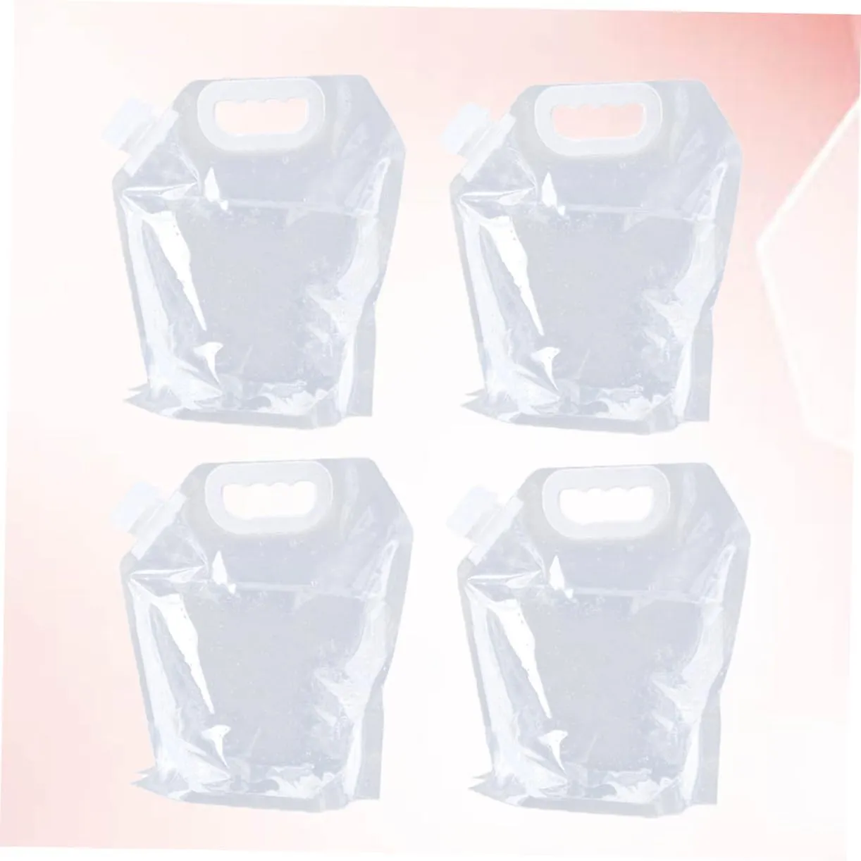 4pcs Portable Outdoor Water Storage Bucket Transparent Water Container for Hiking Camping Fishing Travel Lightweight Space-saving Design