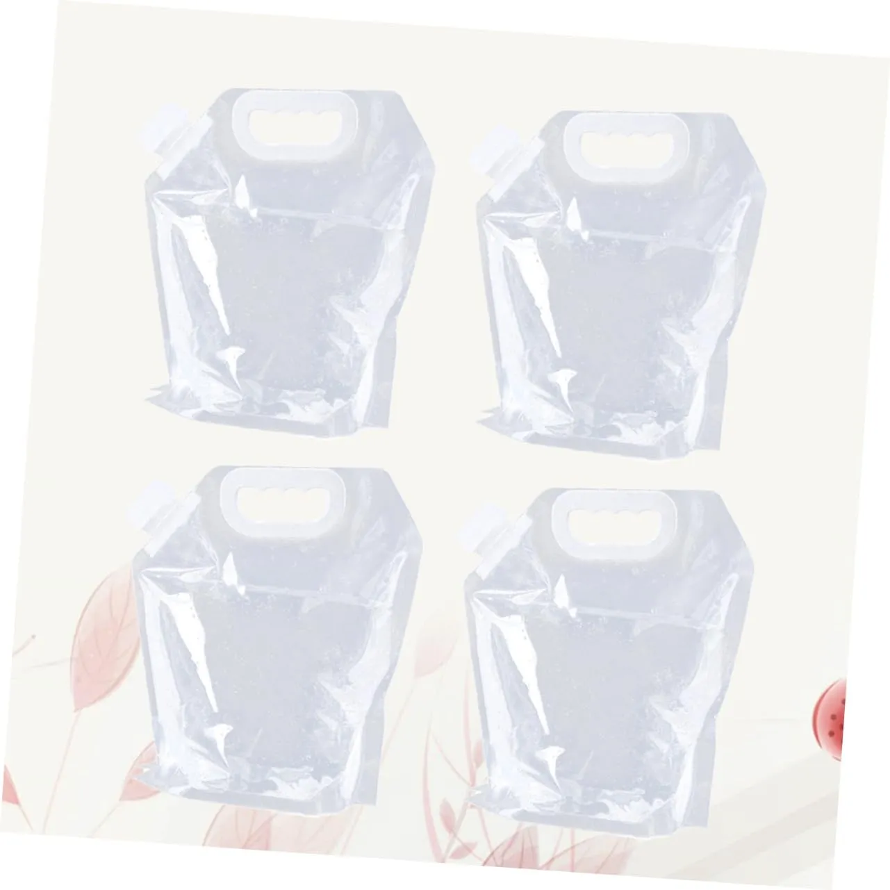 4pcs Portable Outdoor Water Storage Bucket Transparent Water Container for Hiking Camping Fishing Travel Lightweight Space-saving Design