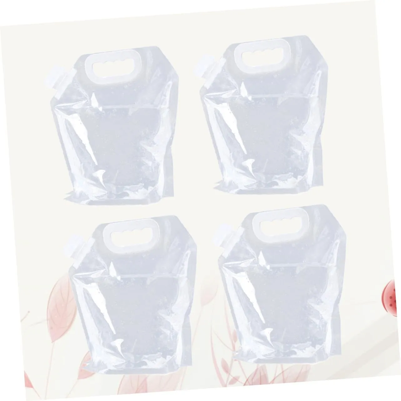 4pcs Portable Outdoor Water Storage Bucket Transparent Water Container for Hiking Camping Fishing Travel Lightweight Space-saving Design