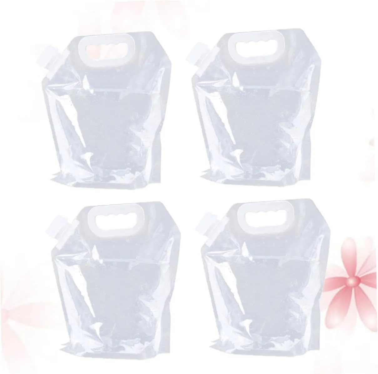 4pcs Portable Outdoor Water Storage Bucket Transparent Water Container for Hiking Camping Fishing Travel Lightweight Space-saving Design