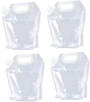 4pcs Portable Outdoor Water Storage Bucket Transparent Water Container for Hiking Camping Fishing Travel Lightweight Space-saving Design