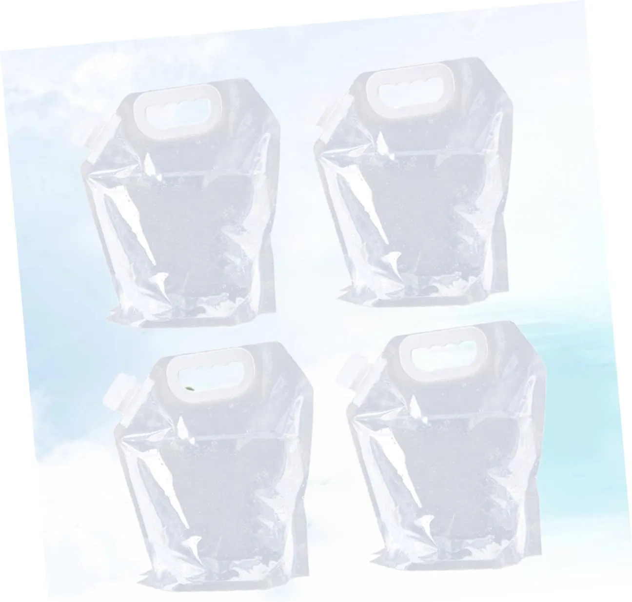 4pcs Portable Outdoor Water Storage Bucket Transparent Water Container for Hiking Camping Fishing Travel Lightweight Space-saving Design