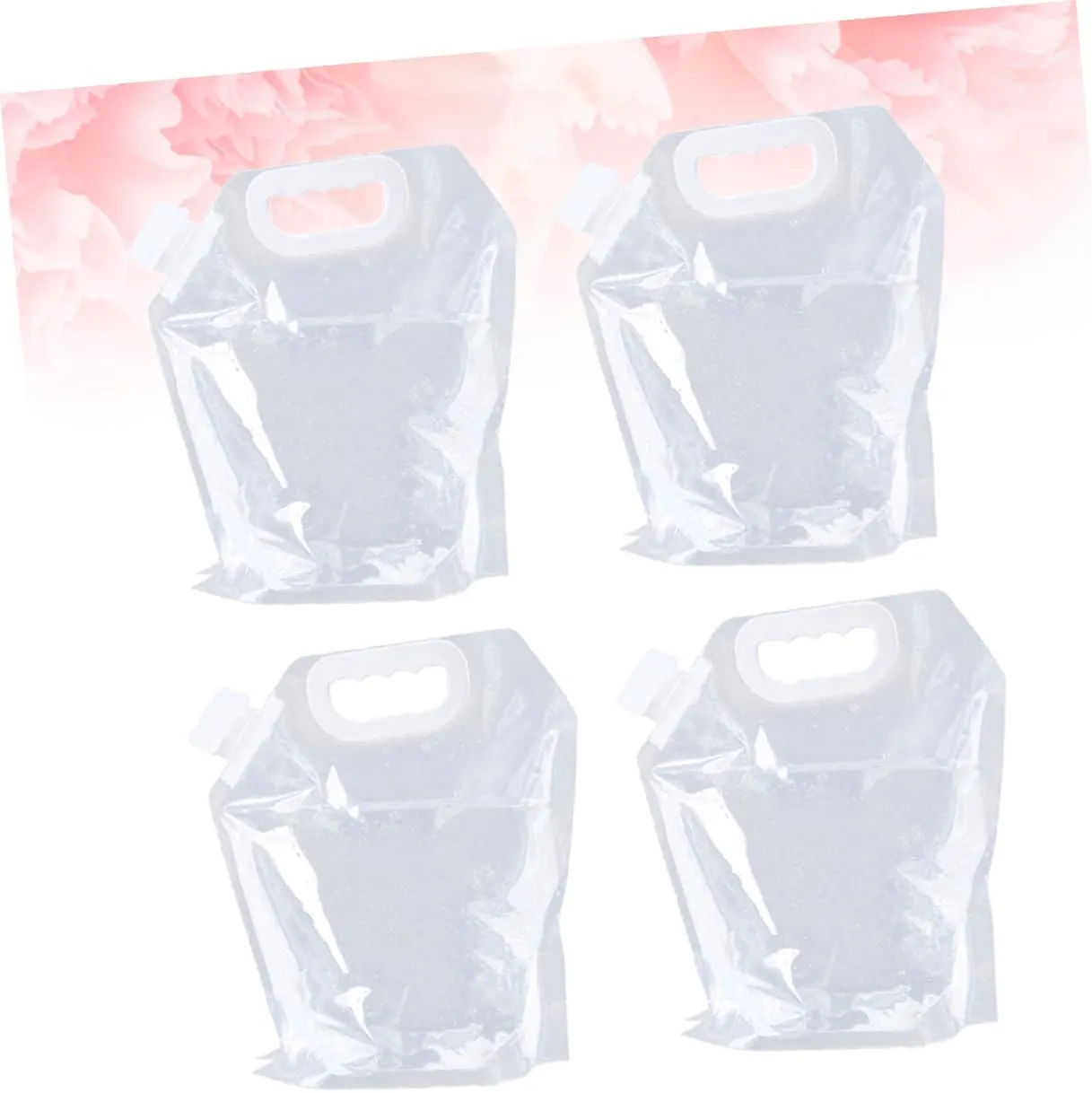 4pcs Portable Outdoor Water Storage Bucket Transparent Water Container for Hiking Camping Fishing Travel Lightweight Space-saving Design