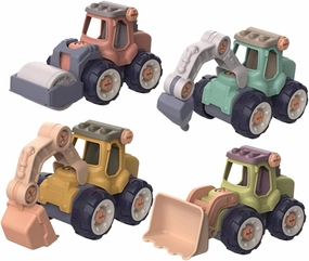 4Pcs Assembly Set for DIY Construction Vehicle Disassembly Play with Excavator Bulldozer Educational Creativity and Social Skills