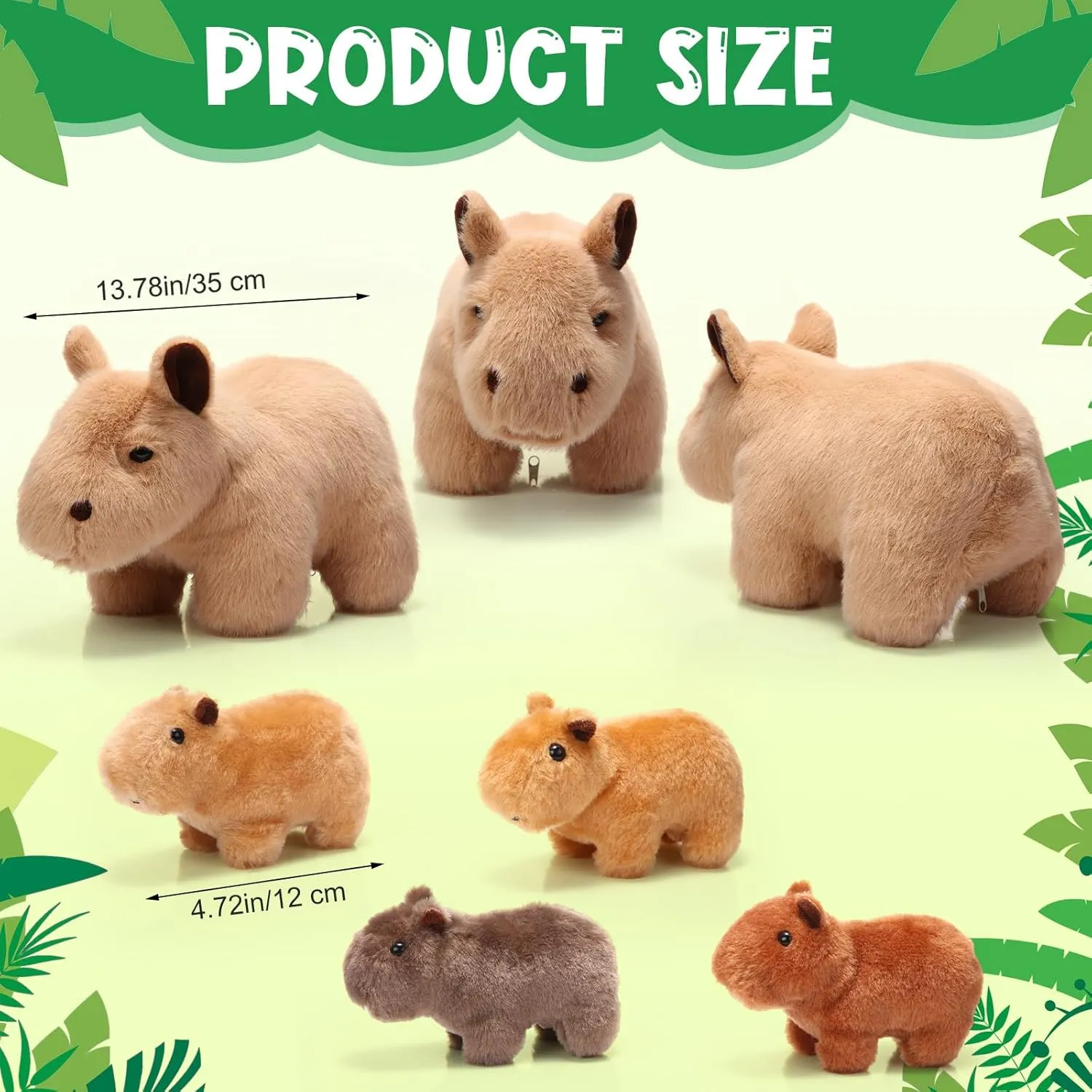 5 Pcs Capybara Stuffed Animals Capybara Plush Set Gift for Kids Mommy with 4 Cute Babies Inside Soft Stuffed Plushies for Boys Girls Birthday Party Favors(Light Color)