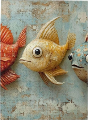 500 Pieces Personalized Wooden Puzzle,sea Fishes,for Adult and Kids Family, Super Difficult Jigsaw Puzzle,do You Dare to Challenge