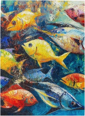 500 Pieces Personalized Wooden Puzzle,sea Fishes,for Adult and Kids Family, Super Difficult Jigsaw Puzzle,do You Dare to Challenge