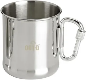 500ml Stainless Steel Camping Mug Outdoor Backpacking Cup with Carabiner Handle for Hiking Camping Traveling