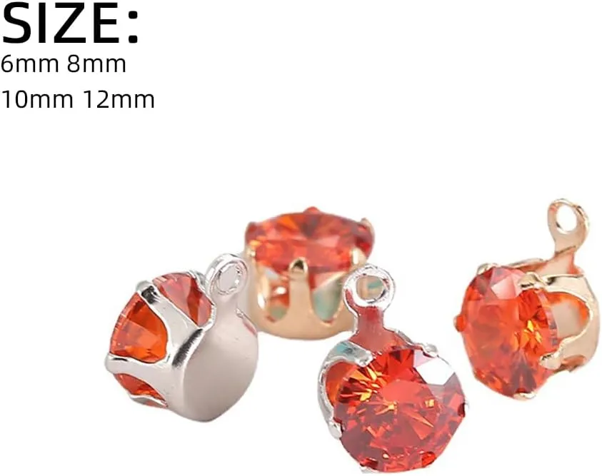 50Pcs Rhinestones for Crafting,8x8 mm Silver Claw Sew on Rhinestones for Bedazzling,Bedazzling Gems for Crafting DIY Jewelry Dress Clothes Shoes(red)